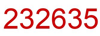 Number 232635 red image