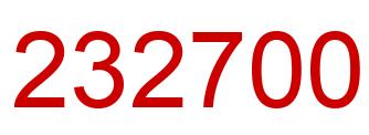 Number 232700 red image