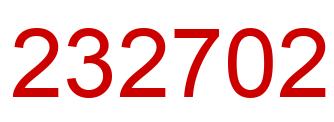 Number 232702 red image