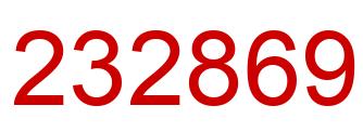 Número 232869 imagen rojo