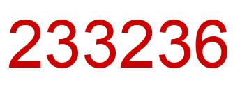 Number 233236 red image