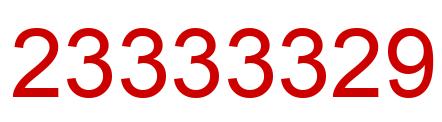 Number 23333329 red image
