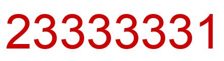 Number 23333331 red image