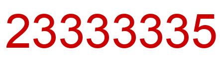 Number 23333335 red image