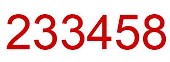 Number 233458 red image