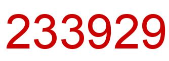Number 233929 red image
