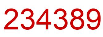 Number 234389 red image