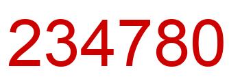 Number 234780 red image