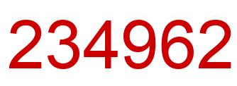 Number 234962 red image