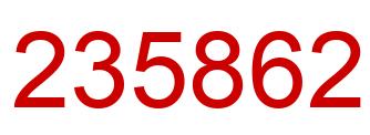 Number 235862 red image