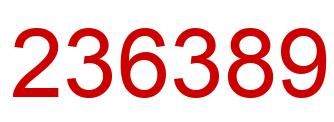 Number 236389 red image