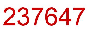 Number 237647 red image