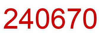 Number 240670 red image