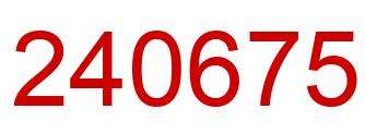 Number 240675 red image