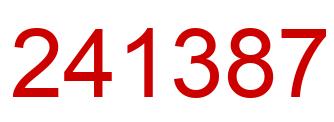 Number 241387 red image