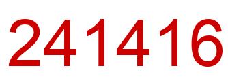 Number 241416 red image