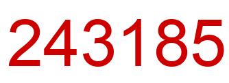Number 243185 red image