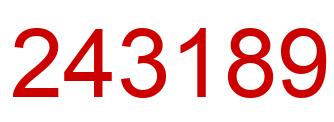 Number 243189 red image