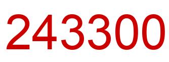 Number 243300 red image