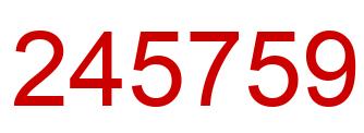 Number 245759 red image
