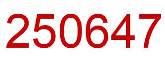 Number 250647 red image
