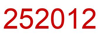Number 252012 red image