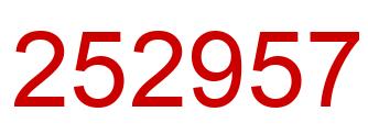 Number 252957 red image