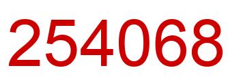 Number 254068 red image