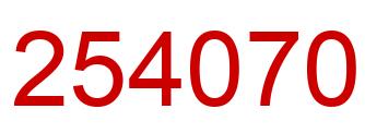Number 254070 red image