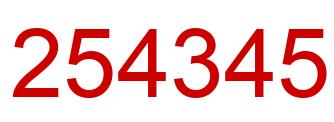 Number 254345 red image