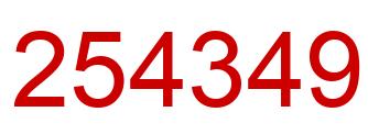 Number 254349 red image