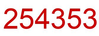 Number 254353 red image