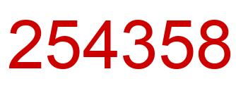 Number 254358 red image