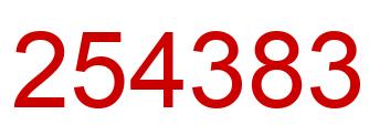 Number 254383 red image