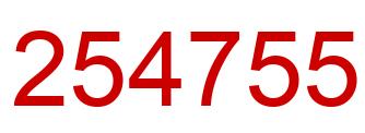 Number 254755 red image