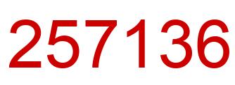 Number 257136 red image