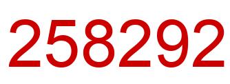 Number 258292 red image