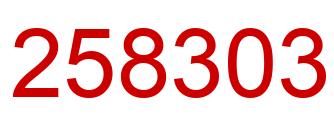 Number 258303 red image