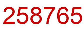 Number 258765 red image