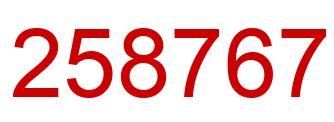 Number 258767 red image