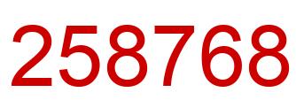 Number 258768 red image