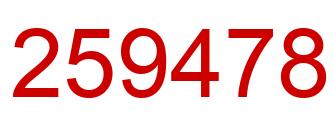 Number 259478 red image