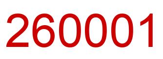 Number 260001 red image