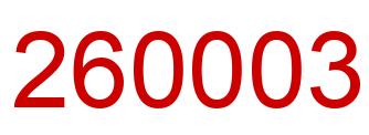 Number 260003 red image