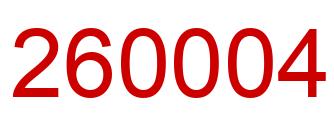 Number 260004 red image