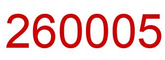 Number 260005 red image
