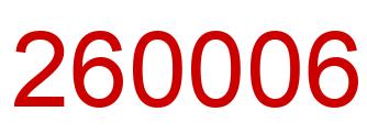Number 260006 red image
