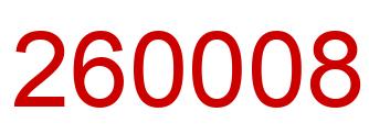 Number 260008 red image