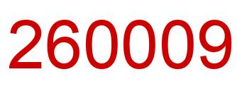 Number 260009 red image