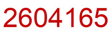Number 2604165 red image